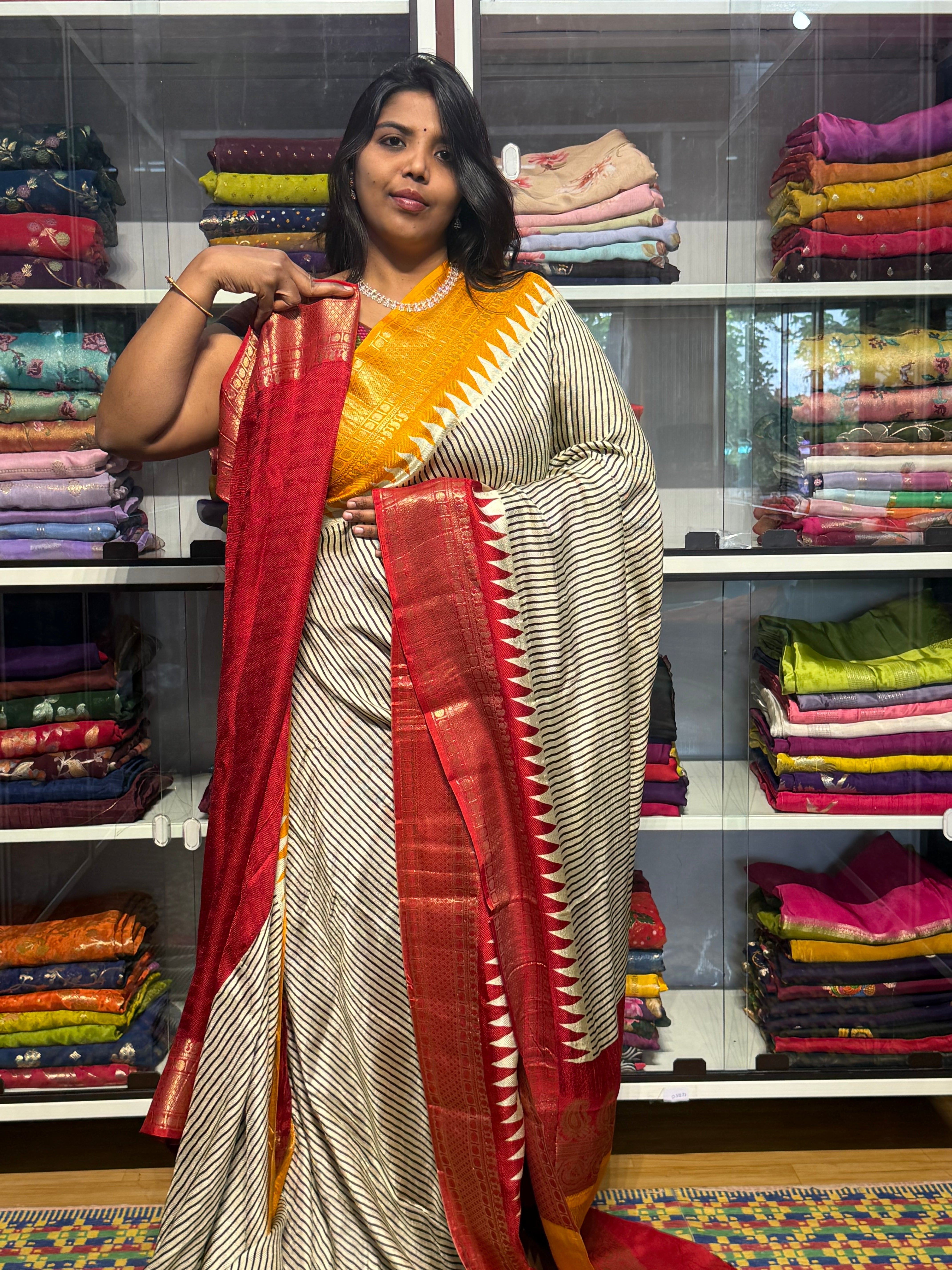 MYSORE SILK SARRE WITH GANGA JAMUNA BORDERS