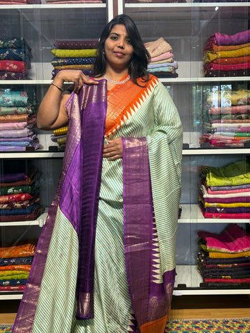 MYSORE SILK SARRE WITH GANGA JAMUNA BORDERS