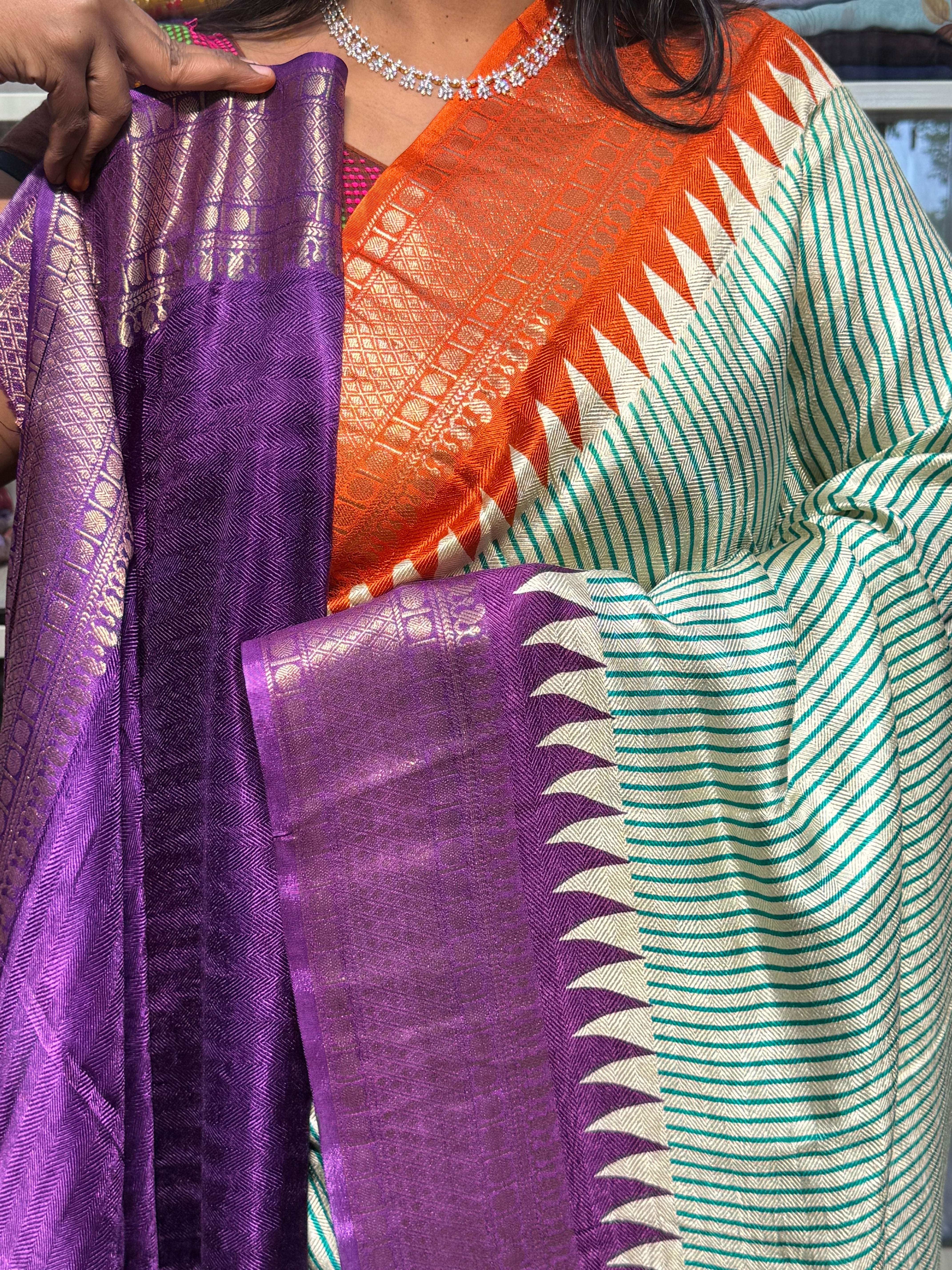 MYSORE SILK SARRE WITH GANGA JAMUNA BORDERS