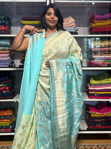 BANARAS CHINON SILK SAREE WITH SHADED CONCEPT