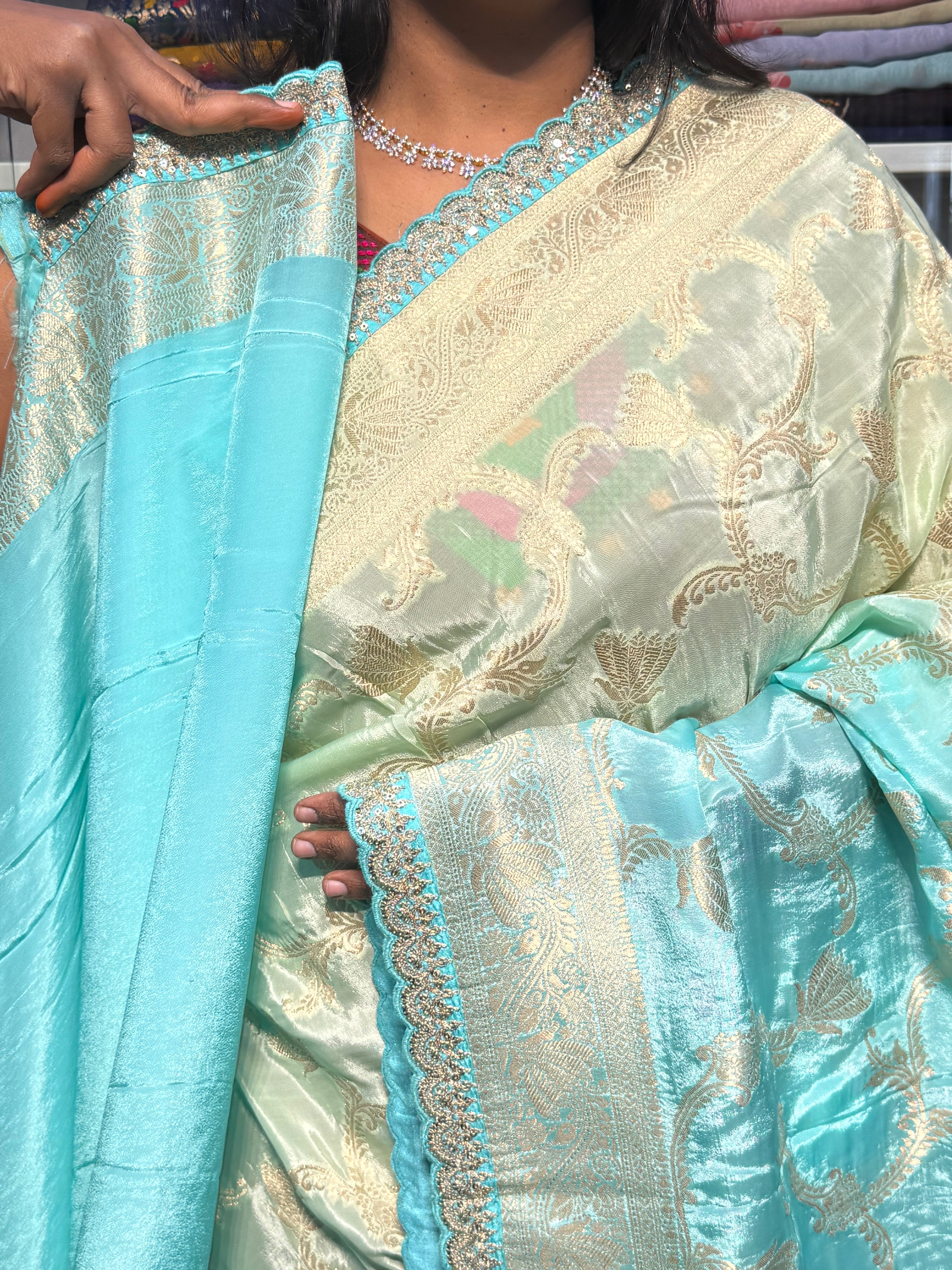 BANARAS CHINON SILK SAREE WITH SHADED CONCEPT