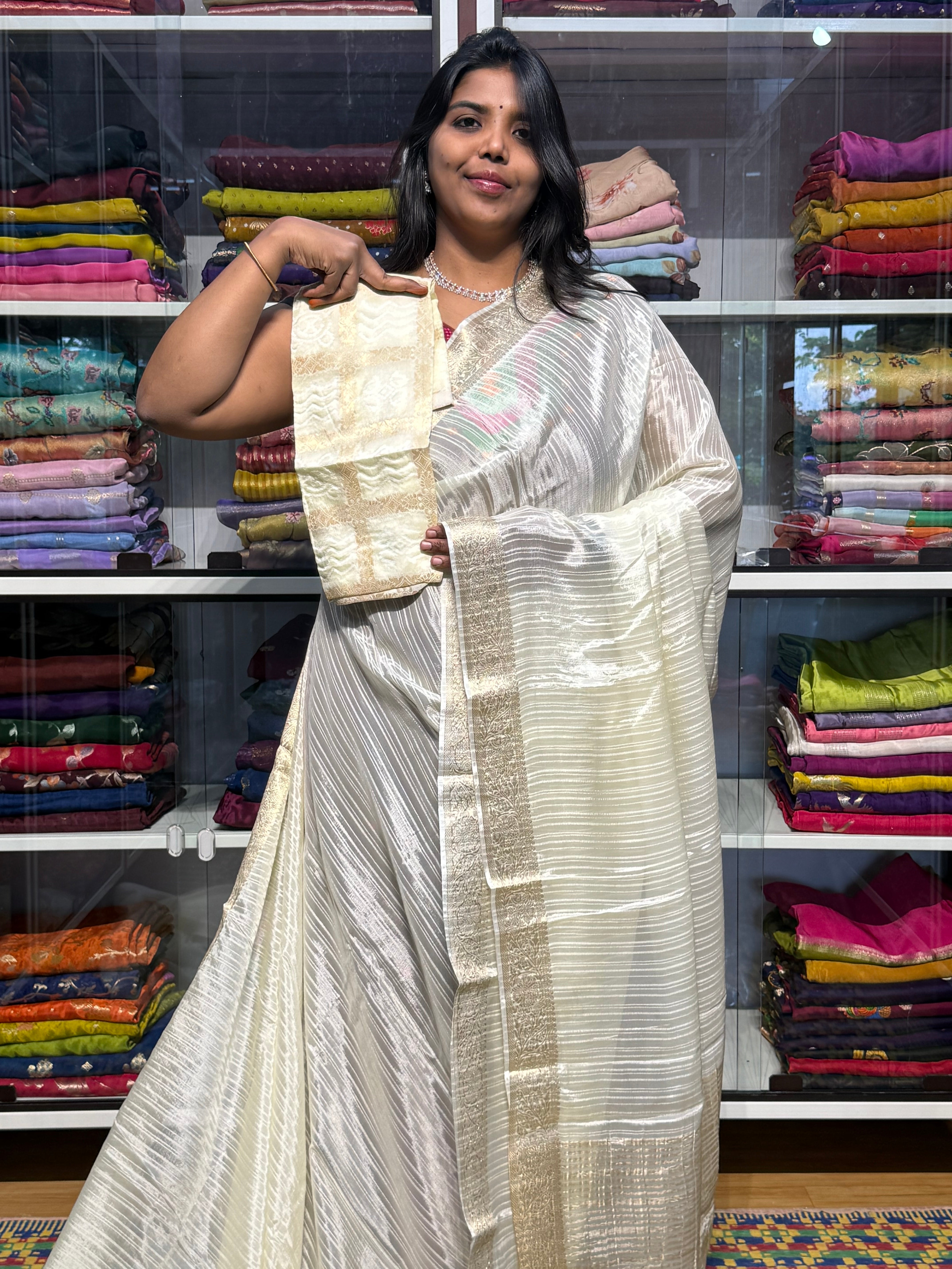 KOREAN CREPE SILK WITH BANDINI GARCHOLA BLOUSE