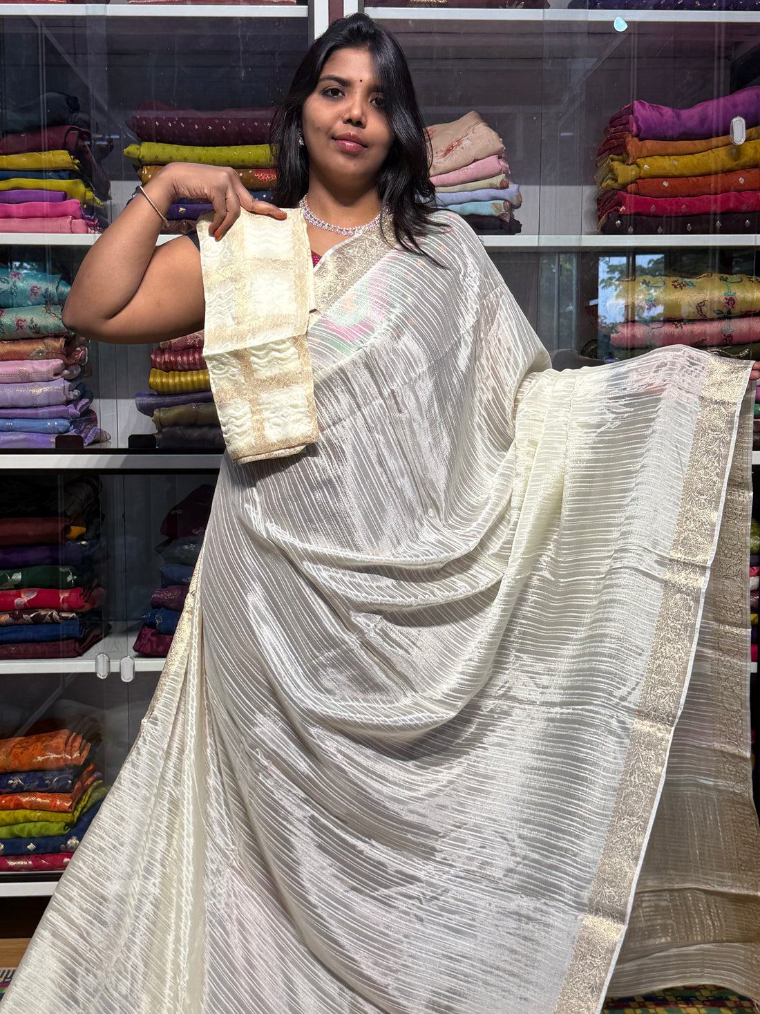KOREAN CREPE SILK WITH BANDINI GARCHOLA BLOUSE