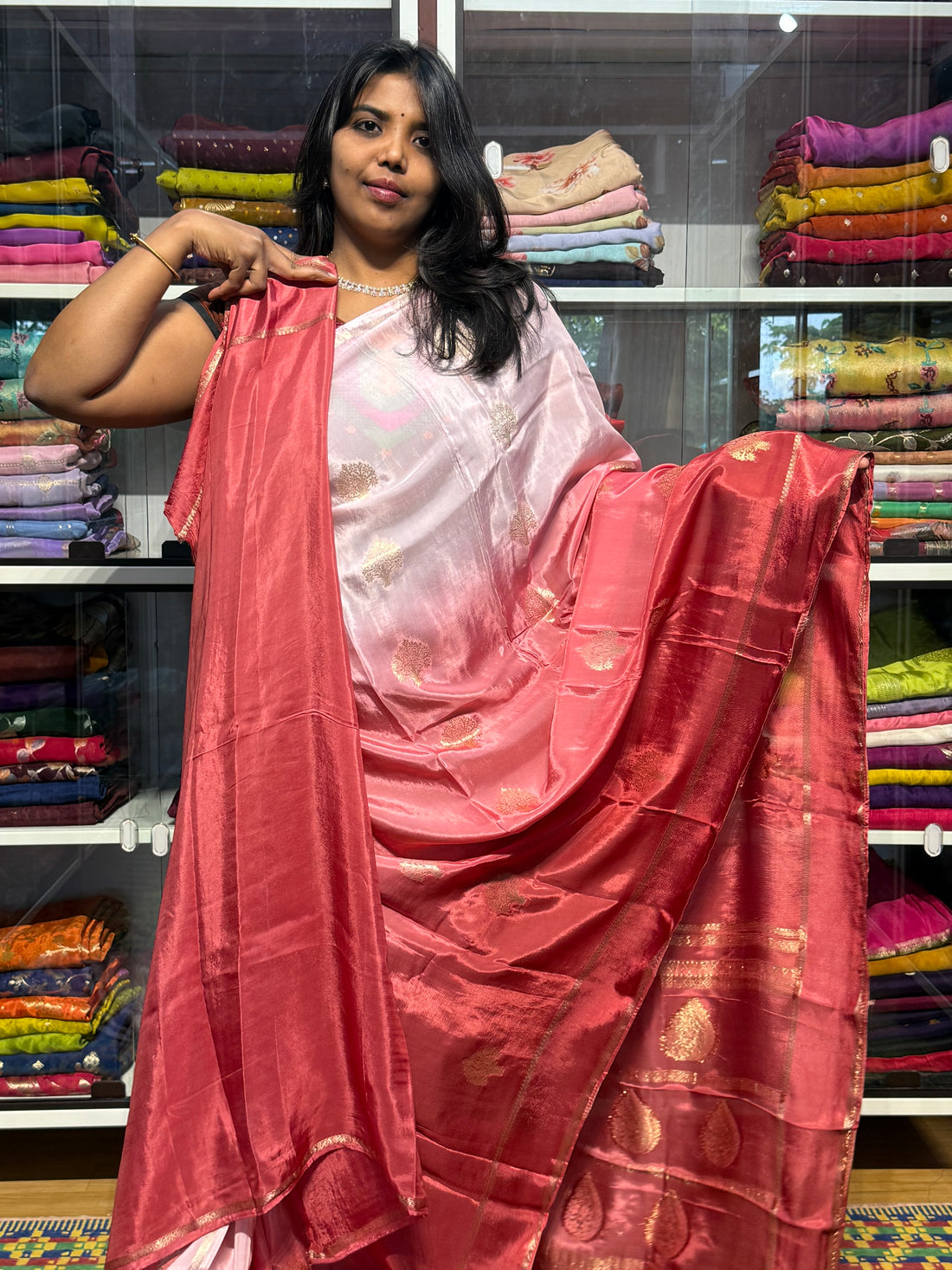 DUAL SHADED CHINON SILK SAREES