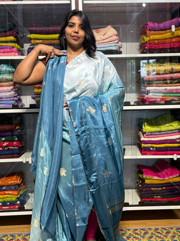 DUAL SHADED CHINON SILK SAREES