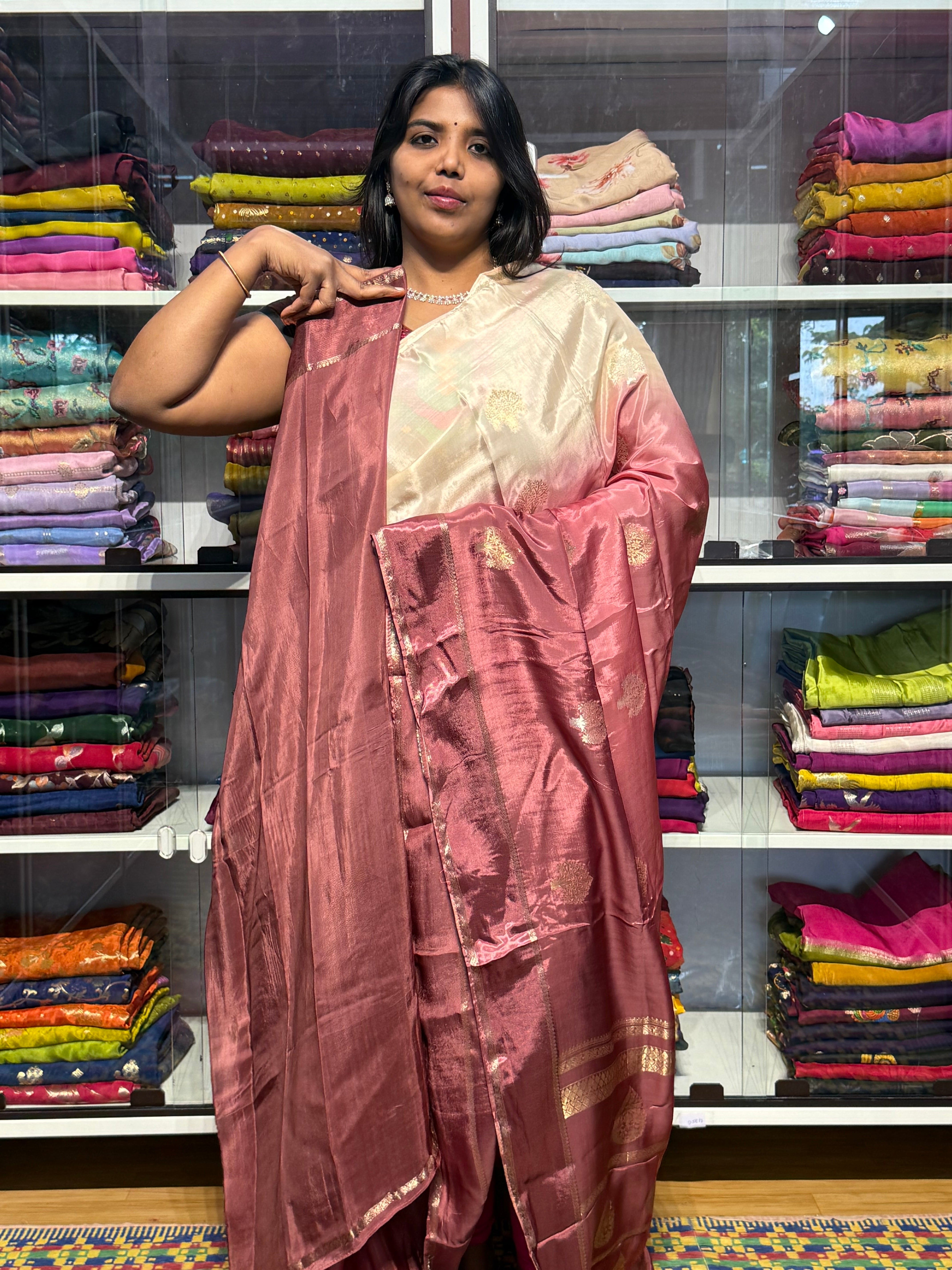 DUAL SHADED CHINON SILK SAREES