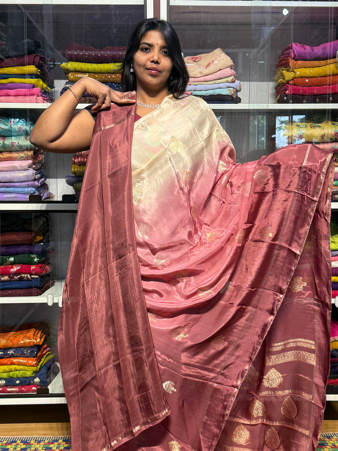 DUAL SHADED CHINON SILK SAREES