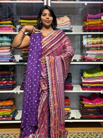 CELEBRITY INSPIRED DESIGNER PURE CHINON GEORGETTE SAREE