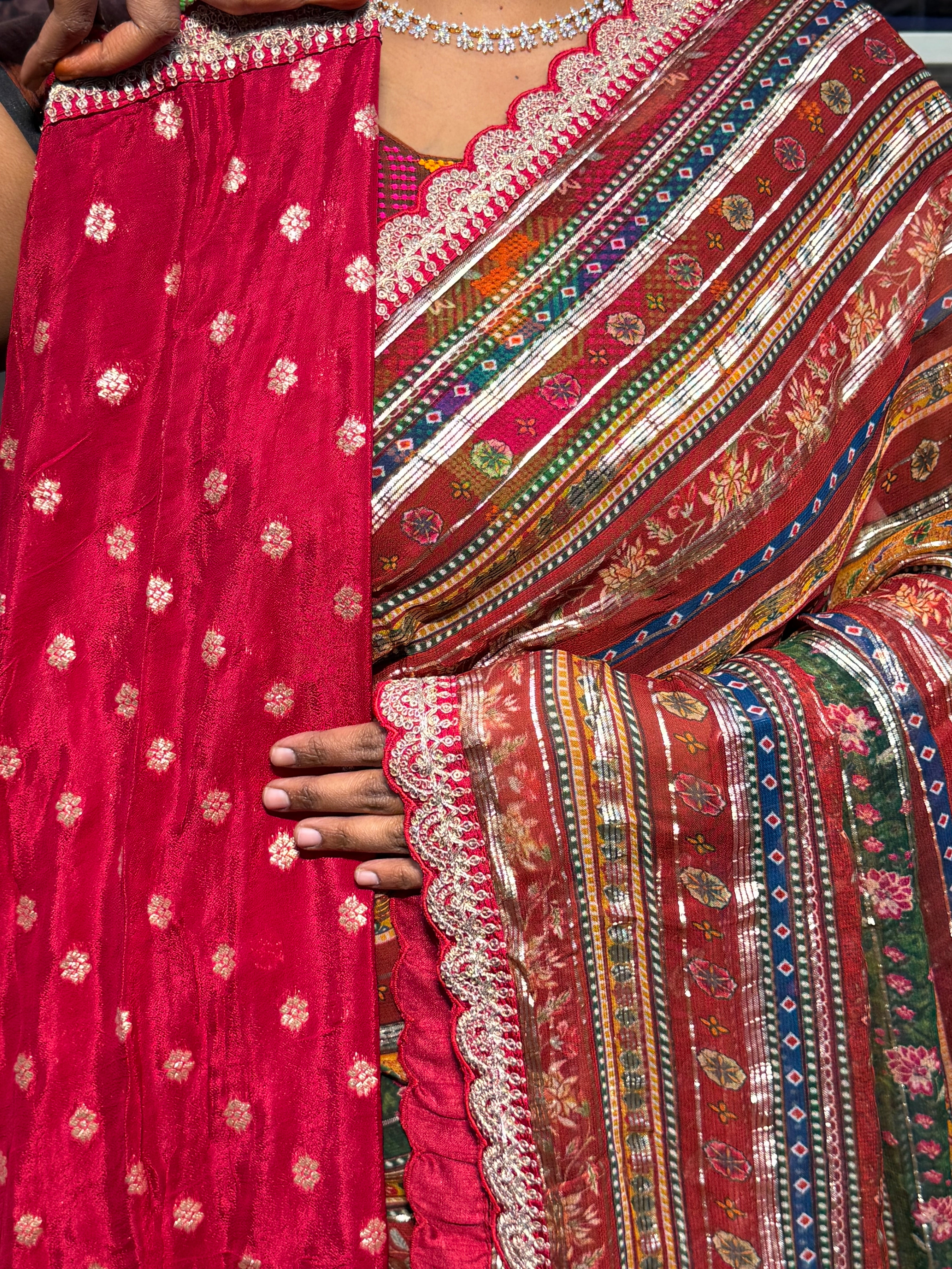 CELEBRITY INSPIRED DESIGNER PURE CHINON GEORGETTE SAREE