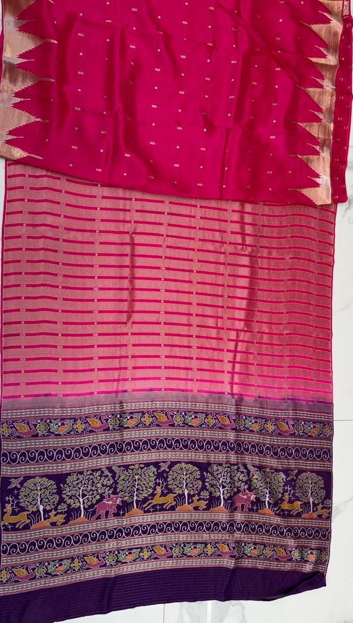 MADHURI DIXIT INSPIRED HALF AND HALF SAREE: PINK