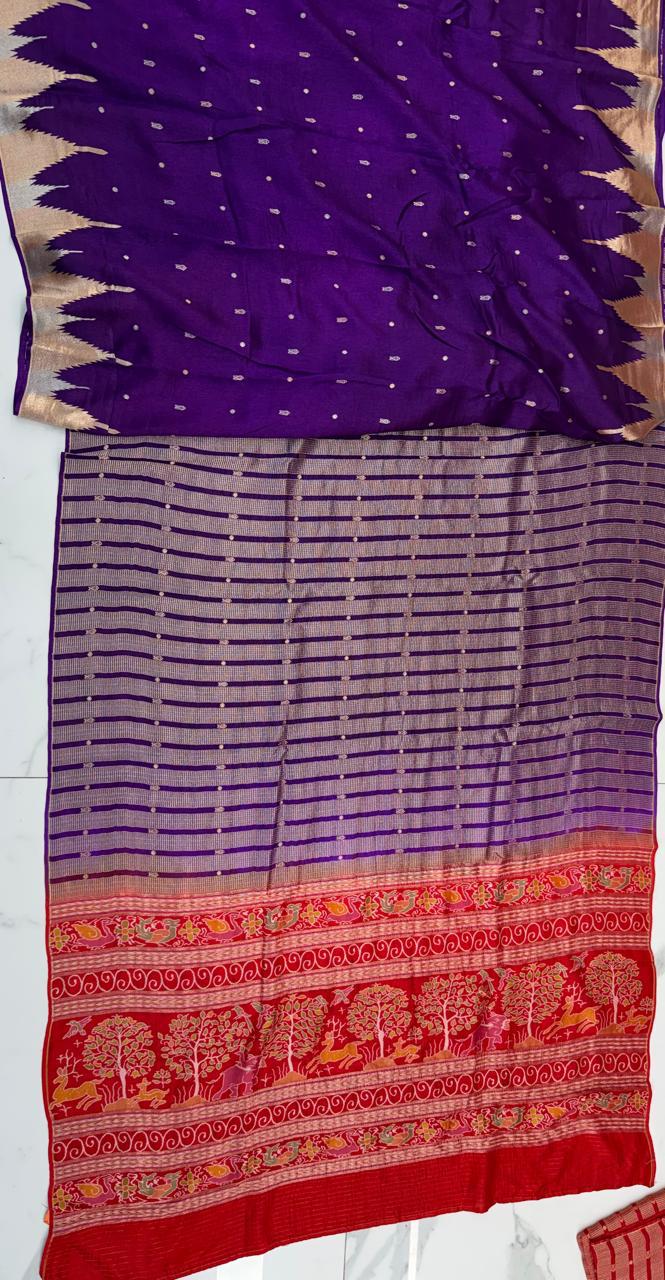 MADHURI DIXIT INSPIRED HALF AND HALF SAREE: VOILET