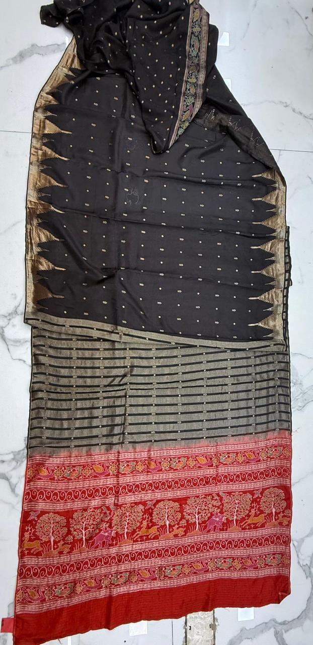 MADHURI DIXIT INSPIRED HALF AND HALF SAREE: BLACK